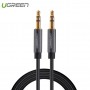 UGREEN, 3.5mm male to male Audio Jack cable Silver-Black, Audio cables, UG300-CB