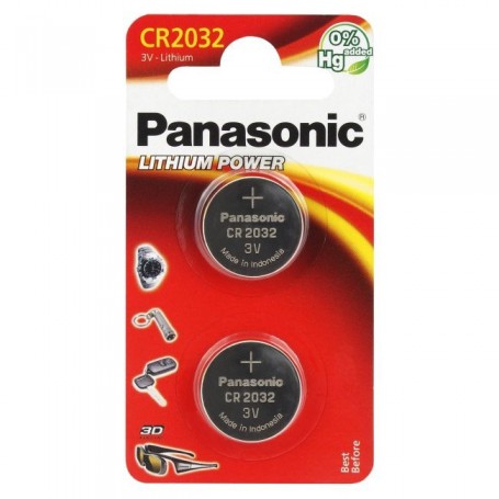 Panasonic - Panasonic CR2032, DL2032 225mAh 3V lithium button cell battery (duo blister) - Button cells - BL245-CB