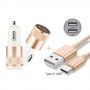 Oem - Duo 2.1A / 1A Car Charger Adapter + USB Type C Cable Set - Auto charger - AL603-CB