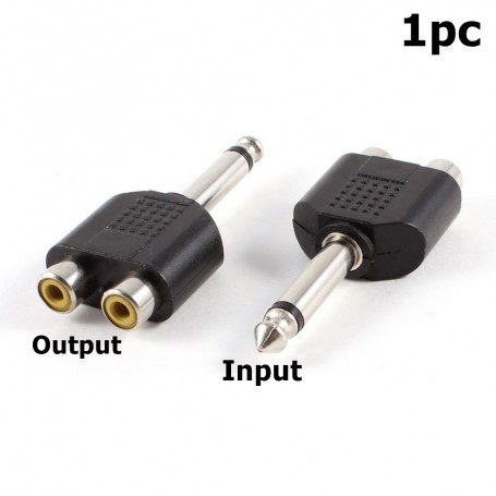 Oem - 6.35mm Mono Male to 2x RCA Female - Audio adapters - AL586-CB