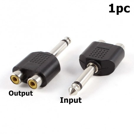 Oem, 6.35mm Mono Male to 2x RCA Female, Audio adapters, AL586-CB