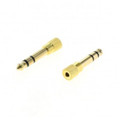 3.5mm to 6.35mm jack adapter stereo (female to male) gold plated - 2 pieces