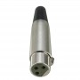 Oem, 6mm 3 Pin XLR Jack Female-Adapter For Microphone Speaker 18AWG Cable Silver, Audio adapters, AL889