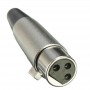 Oem, 6mm 3 Pin XLR Jack Female-Adapter For Microphone Speaker 18AWG Cable Silver, Audio adapters, AL889