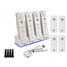 USB charging station with 4 batteries for Wii controllers