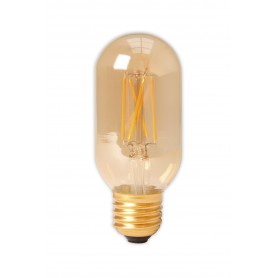 Calex - E27 4W 240V Calex LED Full Glass Filament Tubular-Type lamp 320lm T45L Gold 2100K Dimmable - Vintage Antique - CA0240-CB