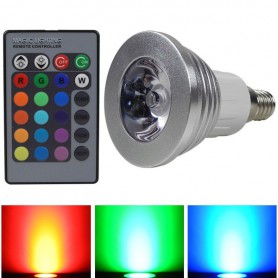 Oem - E14 3W 16 Color Dimmable LED Bulb with Remote Control - E14 LED - AL151-CB