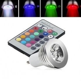 Oem, GU10 3W 16 Color Dimmable LED Bulb with Remote Control, GU10 LED, AL164