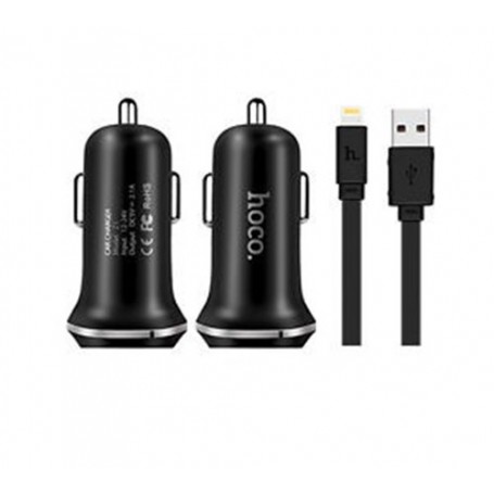 HOCO - Duo 2.1A USB car charger with iPhone Lightning cable - Auto charger - H60420-CB