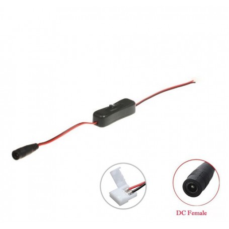 Oem, 10mm 2-Pin Single Color LED Strip DC Female Wire Switch 12V 24V, LED Accessories, LSCC25-CB
