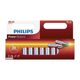 PHILIPS - 12-Pack - AA R3 Philips Power Alkaline - Size AA - BS033-CB