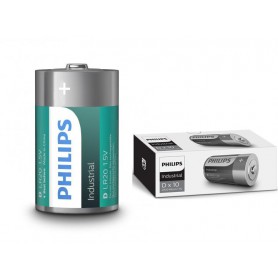 PHILIPS, Philips Industrial D/LR20 Alkaline, Size C D 4.5V XL, BS043-CB