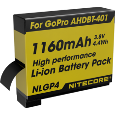 NITECORE - Nitecore NLGP4 Battery for GoPro Hero4 AHDBT-401 1160mAh 3.8V - GoPro photo-video batteries - BS063