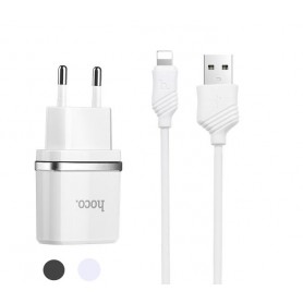 HOCO - Hoco Dua Premium USB charger with Lightning cable - Ac charger - H012-CB