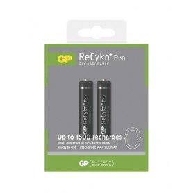 GP, Duo GP ReCyko+ Pro Professional R03/AAA 800mAh Rechargeable, Size AAA, BS126-CB