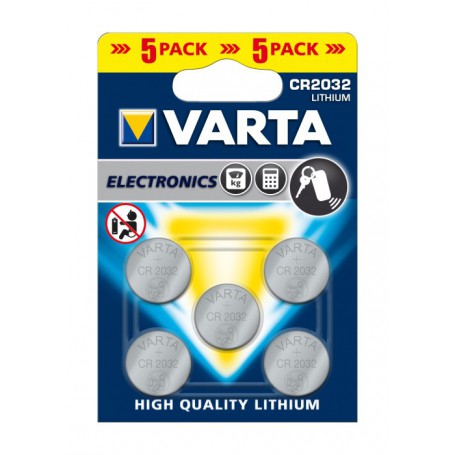 Varta, VARTA CR2032 3v lithium button cell battery - 5 Pack, Button cells, BS159-CB