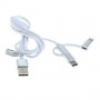 OTB - Data Cable 3in1 - iPhone / Micro-USB / USB-C - Nylon - 1.0M - iPhone data cables  - ON6019