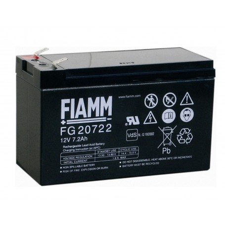 Fiamm - Fiamm FG 12V 7.2Ah (6,3mm) 7200mAh Rechargeable Lead Acid Battery - Battery Lead-acid  - NK392