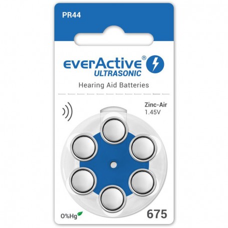 EverActive - everActive ULTRASONIC 675 Hearing Aid Battery - Hearing batteries - BL284-CB