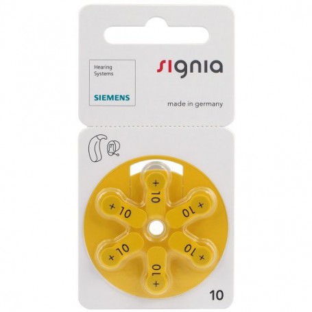 SIEMENS - Siemens Signia 10MF Hg 0% Hearing Aid Battery 1.45V - Hearing batteries - BL101-CB