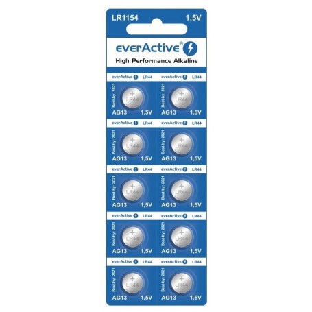 EverActive, everActive AG13 G13 LR1154 LR44 1.5v Alkaline button cell battery, Button cells, BL164-CB