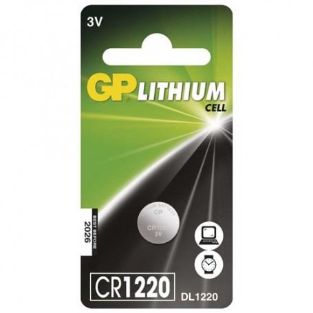 GP - GP CR1220 3V 40mAh lithium button cell battery - Button cells - BS277-CB