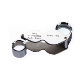 Oem, 10x-18mm and 20x-12mm Silver Mini Jewelry Loupe Magnifier Glass, Magnifiers microscopes, AL1057