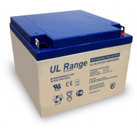 Ultracell, Batería Plomo ULTRACELL UL12-26 12V 26Ah 26000mAh, Plomo-ácido (AGM y Gel) Baterías, BS283