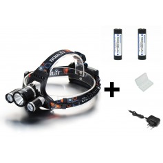 Boruit, 3000Lm XML-T6 2x XML-U2 LED Bike Headlight with 2x 18650 Batteries and charger, Flashlights, HLP01+2x-NK217