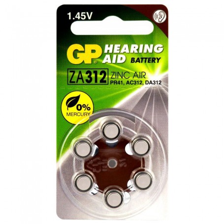 GP - GP 312 / ZA312 / PR41 Hearing Aid Battery - Hearing batteries - BL303-CB