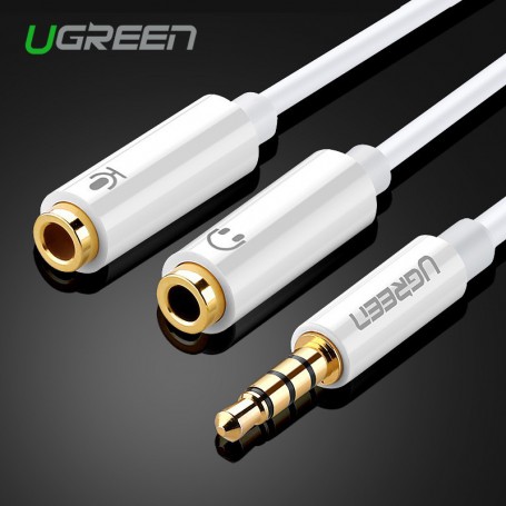 UGREEN, 3.5mm Jack to Dual 3.5mm F Headset + Mic Y Splitter, Audio cables, UG278-CB