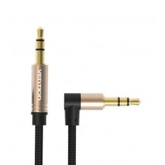 Vention, Vention Audio Jack 3.5mm Aux Cable Male to Male 90 Degree Right Angle Round Audio Cable, Audio cables, V097-CB