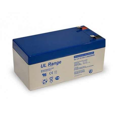 Ultracell, Ultracell VRLA / Lead Battery 3400mAh (UL3.4-12), Battery Lead-acid , BS327