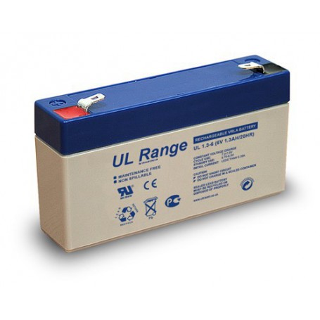 Ultracell - Ultracell VRLA / Lead Battery 1300mAh 6V (UL1.3-6) - Battery Lead-acid  - BS330
