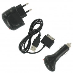 4 in 1 Charge/Sync Set For Iphone 3G/3GS/4 Black 00354