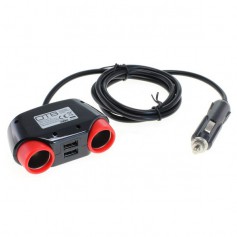 10A Car adapter / distributor cigarette lighter 2x clutch + 4 USB 1.2m