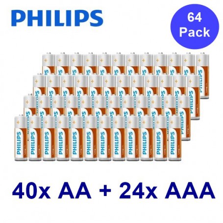 PHILIPS, Philips Power Pack - Longlife Zinc AA + AAA, Size AAA, BS350-CB