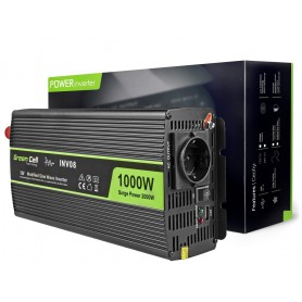 Green Cell, 1000W DC 12V a AC 230V Convertidor convertidor de corriente con USB, Inversores de batería, GC007