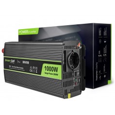 Green Cell, 1000W DC 12V a AC 230V Convertidor convertidor de corriente con USB - Pure/Full Sine Wave, Inversores de batería,...