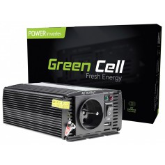 Green Cell, 600W DC 24V naar AC 230V met USB Stroom Inverter Converter, Battery inverters, GC002