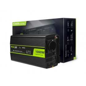 Green Cell, 1000W DC 24V naar AC 230V met USB Stroom Inverter Converter - Pure/Full Sine Wave, Batterij omvormers, GC013