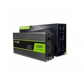 Green Cell - 3000W DC 12V to 2x AC 230V with USB Current Inverter Converter - Battery inverters - GC034