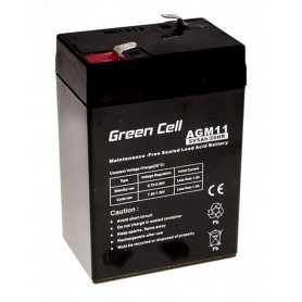 Green Cell - Green Cell 6V 5Ah (4.6mm) 5000mAh VRLA AGM Battery - Battery Lead-acid  - GC055