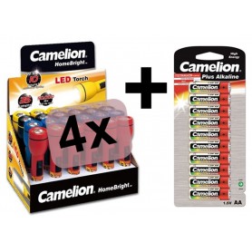 Camelion - Set of 4 Camelion flashlights including 10x AA batteries - Flashlights - BS405