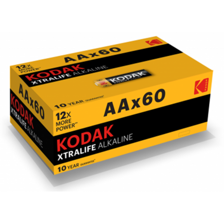 Kodak - 60-Pack Kodak XTRALIFE LR6 / AA / R6 / MN 1500 1.5V Alkaline battery - Size AA - BS412-CB