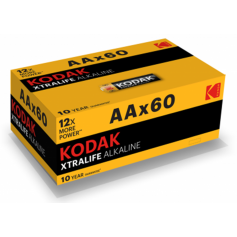 Kodak, 60-Pack Kodak XTRALIFE LR6 / AA / R6 / MN 1500 1.5V Alkaline battery, Size AA, BS412-CB