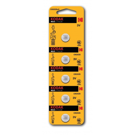 Kodak - Kodak Max CR2025 165mAh 3V Lithium battery - 5 Pieces - Button cells - BS417-CB