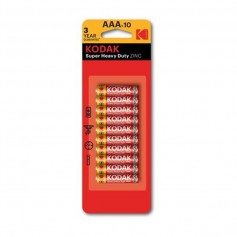 Kodak - Kodak AAA/LR03 ZINC Super Heavy Duty alkaline 1.5V - 10 Pieces - Size AAA - BS421-CB