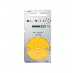 PowerOne by Varta P10 1.2V 30 mAh Ni-MH Rechargeable Hearing Aid Batteries