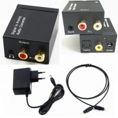 Digital to Analog Audio Converter box with with 5V EU power supply